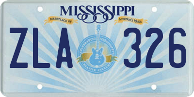 MS license plate ZLA326