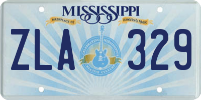 MS license plate ZLA329