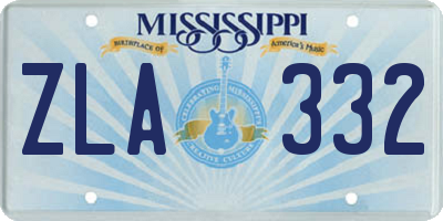 MS license plate ZLA332