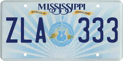 MS license plate ZLA333