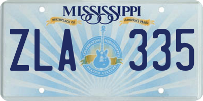 MS license plate ZLA335