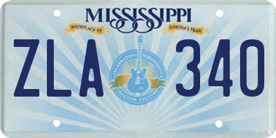 MS license plate ZLA340