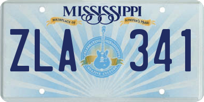 MS license plate ZLA341