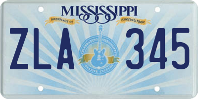MS license plate ZLA345