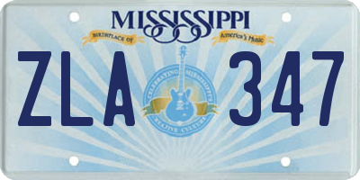MS license plate ZLA347