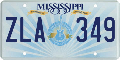 MS license plate ZLA349