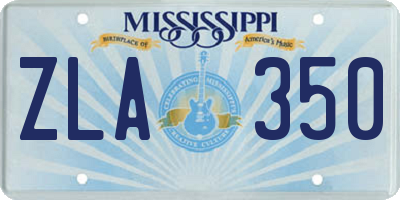 MS license plate ZLA350