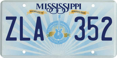MS license plate ZLA352