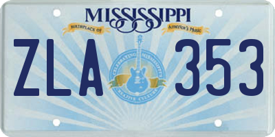 MS license plate ZLA353