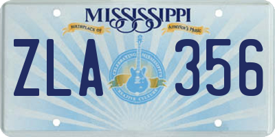 MS license plate ZLA356
