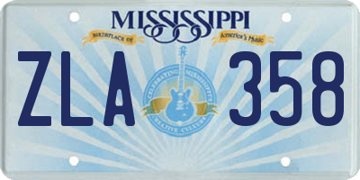 MS license plate ZLA358