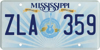 MS license plate ZLA359