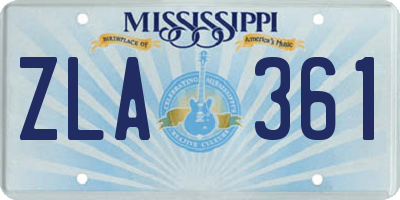 MS license plate ZLA361