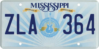 MS license plate ZLA364