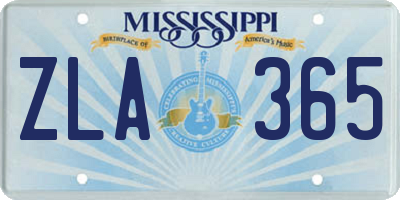 MS license plate ZLA365