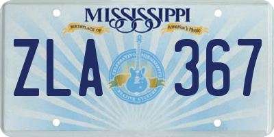 MS license plate ZLA367