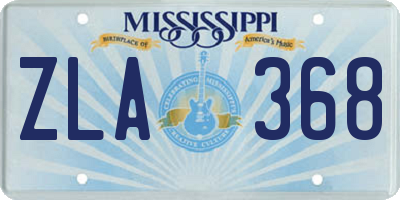 MS license plate ZLA368