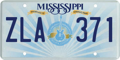 MS license plate ZLA371
