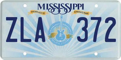 MS license plate ZLA372