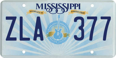 MS license plate ZLA377