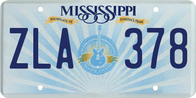 MS license plate ZLA378