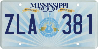 MS license plate ZLA381