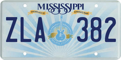 MS license plate ZLA382