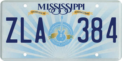 MS license plate ZLA384