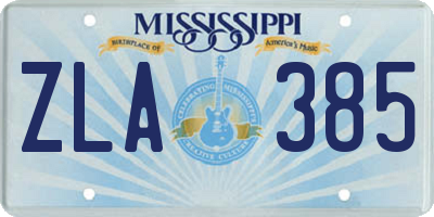 MS license plate ZLA385