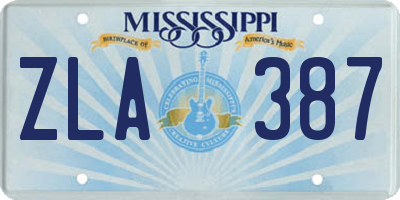 MS license plate ZLA387