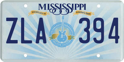 MS license plate ZLA394