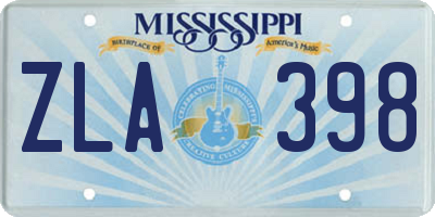 MS license plate ZLA398