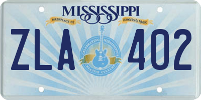MS license plate ZLA402