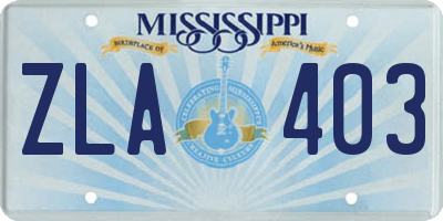 MS license plate ZLA403