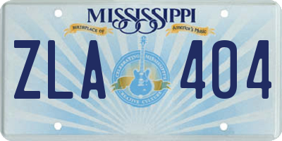 MS license plate ZLA404