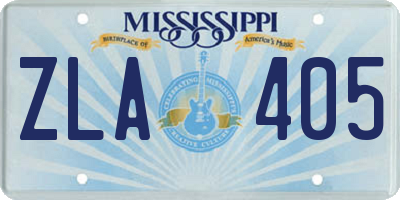 MS license plate ZLA405