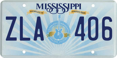 MS license plate ZLA406