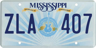 MS license plate ZLA407