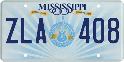 MS license plate ZLA408