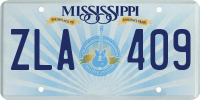 MS license plate ZLA409
