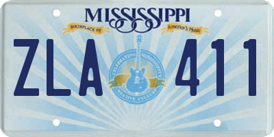 MS license plate ZLA411
