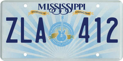 MS license plate ZLA412