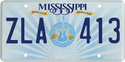 MS license plate ZLA413