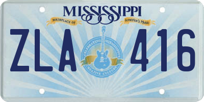 MS license plate ZLA416
