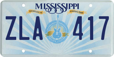 MS license plate ZLA417