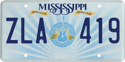 MS license plate ZLA419