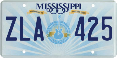 MS license plate ZLA425