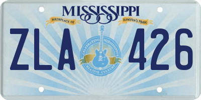 MS license plate ZLA426