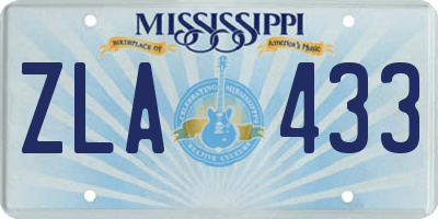 MS license plate ZLA433