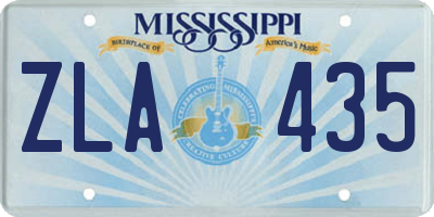 MS license plate ZLA435